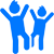 Icon von Spielenden Kindern in Blau